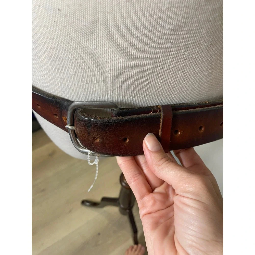 Vintage Personalized SEAN Leather Belt Brown Western Tooled Eagle Cowboy Boot